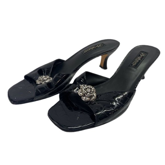 Brighton Tiera black jeweled slide sandals SIZE 9 - Picture 2 of 7